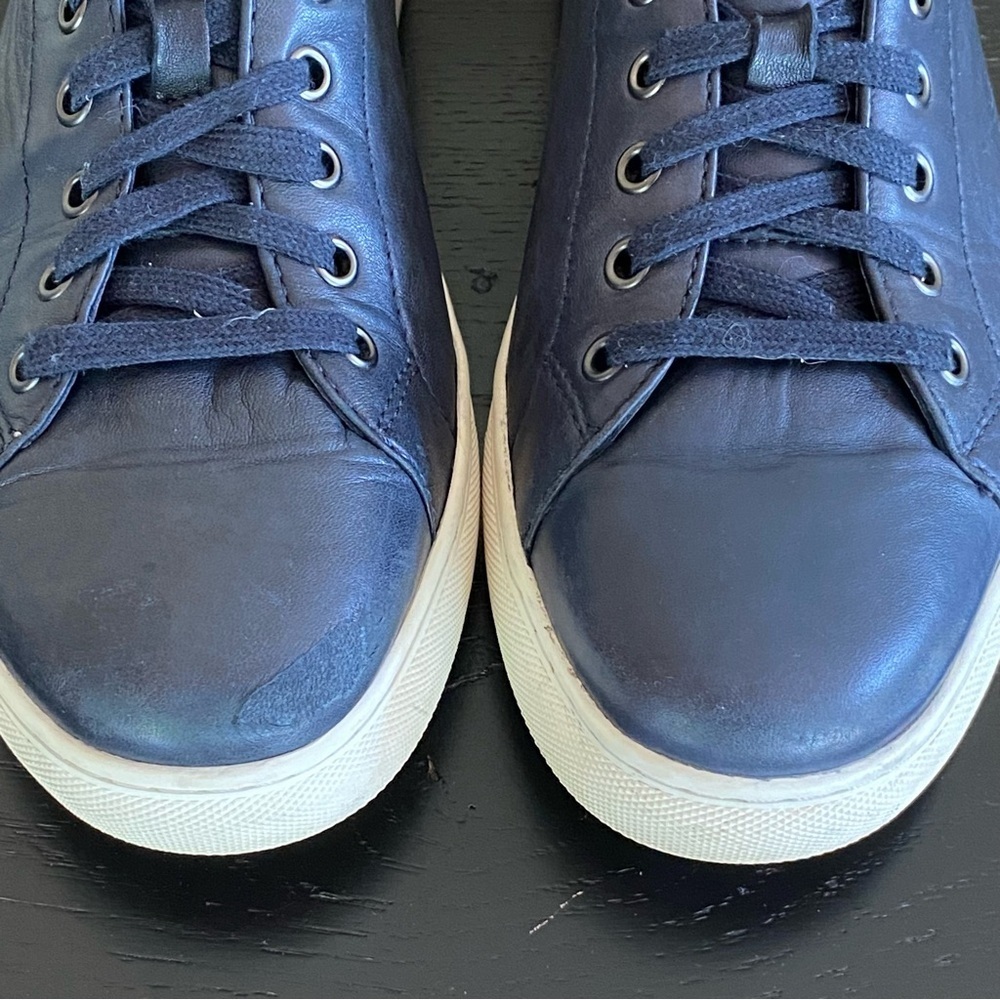TRASK Mens Sheepskin Leather Sneakers Shoes Navy Modern Minimalist Comfort 10.5 - Picture 8 of 8